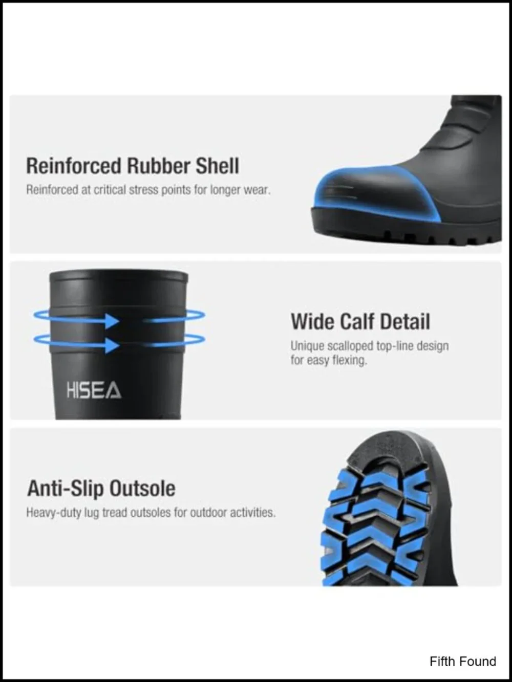 Men's Knee High Rain Boots Waterproof PVC with Steel Shank Slip-Resistant Work